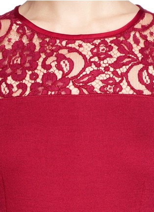 Detail View - Click To Enlarge - ST. JOHN - Jewel guipure lace Milano knit peplum dress