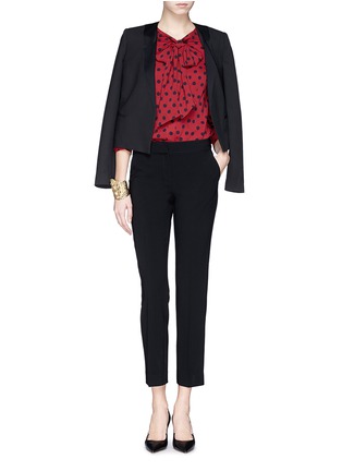 Figure View - Click To Enlarge - ST. JOHN - Polka dot neck tie blouse
