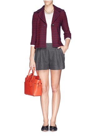 Figure View - Click To Enlarge - ST. JOHN - Chain stitch high low knit jacket