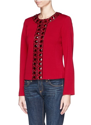 Front View - Click To Enlarge - ST. JOHN - Embellished Milano knit jacket