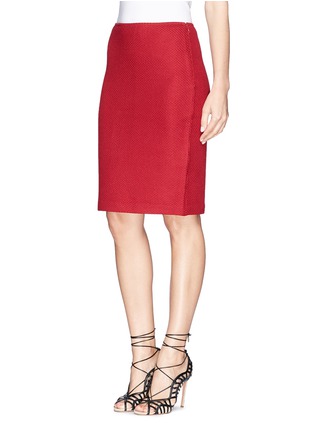 Front View - Click To Enlarge - ST. JOHN - Textured wool blend knit pencil skirt