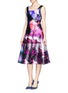 Figure View - Click To Enlarge - ST. JOHN - Floralscape print flare dress