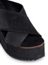 Detail View - Click To Enlarge - PEDRO GARCIA  - 'Dita' perforated suede wedge mule sandals