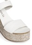 Detail View - Click To Enlarge - PEDRO GARCIA  - 'Dulce' burlap wedge leather sandals
