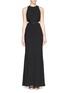 Main View - Click To Enlarge - ALICE & OLIVIA - 'Adel' leather trim side cutout maxi dress