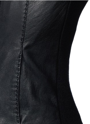 Detail View - Click To Enlarge - VINCE - Wool panel lamb leather jacket