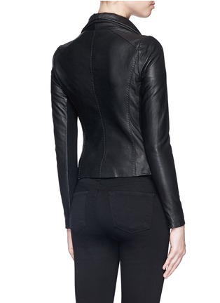 Back View - Click To Enlarge - VINCE - Wool panel lamb leather jacket