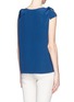 Back View - Click To Enlarge - CHLOÉ - Bow shoulder silk top