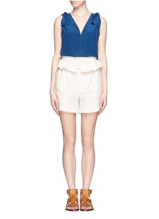 Figure View - Click To Enlarge - CHLOÉ - Bow shoulder silk top