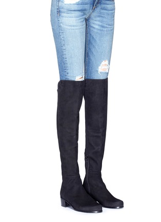 Figure View - Click To Enlarge - STUART WEITZMAN - 'All Serve' stretch suede thigh high boots