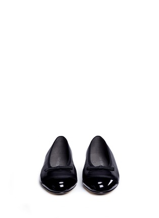 Front View - Click To Enlarge - STUART WEITZMAN - 'Capture' nappa leather ballerina flats