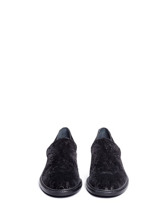 Front View - Click To Enlarge - STUART WEITZMAN - 'Formal' jacquard velvet loafers