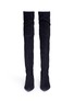 Front View - Click To Enlarge - STUART WEITZMAN - 'Thigh Land' stretch suede thigh high boots