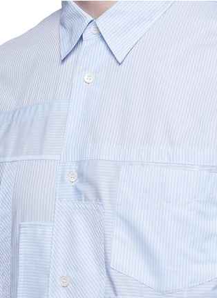 Detail View - Click To Enlarge - COMME DES GARÇONS HOMME - Stripe patchwork poplin shirt
