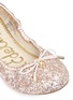 Detail View - Click To Enlarge - SAM EDELMAN - 'Felicia' glitter kids ballerina flats