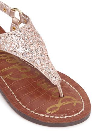 Detail View - Click To Enlarge - SAM EDELMAN - 'Gigi Greta' glitter kids thong sandals