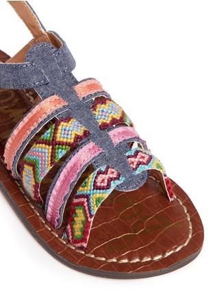 Detail View - Click To Enlarge - SAM EDELMAN - 'Gigi Nancy' embroidered kids sandals