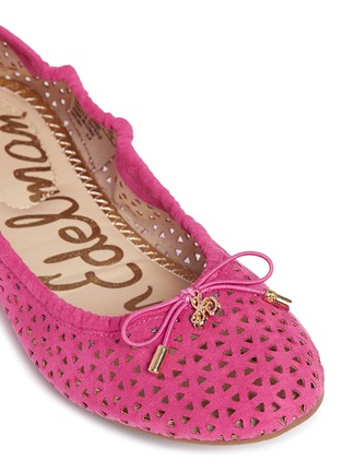 Detail View - Click To Enlarge - SAM EDELMAN - 'Felicia' perforated kids ballet flats