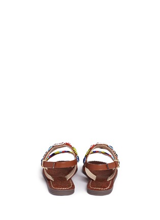 Back View - Click To Enlarge - SAM EDELMAN - 'Gigi Monica' embellished eyelet stripe kids sandals