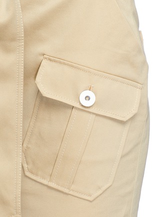 Detail View - Click To Enlarge - COMME MOI - Belted cotton twill pencil skirt