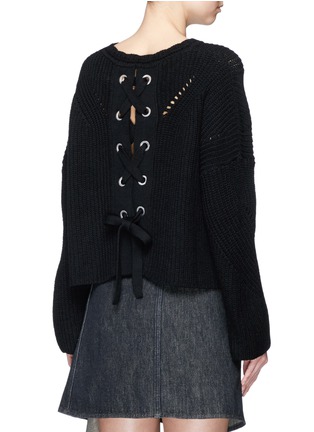Back View - Click To Enlarge - ISABEL MARANT - 'Grifin' lace-up back sweater