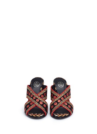 Front View - Click To Enlarge - ASH - 'Adel' ethnic embroidered mule sandals