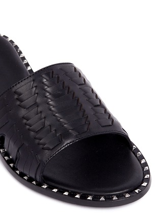 Detail View - Click To Enlarge - ASH - 'Playa' tribal woven stud leather slide sandals
