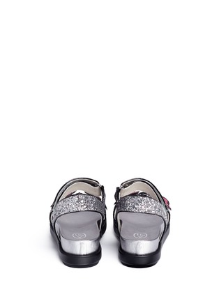 Back View - Click To Enlarge - ASH - 'Shine' floral sequin appliqué metallic sandals