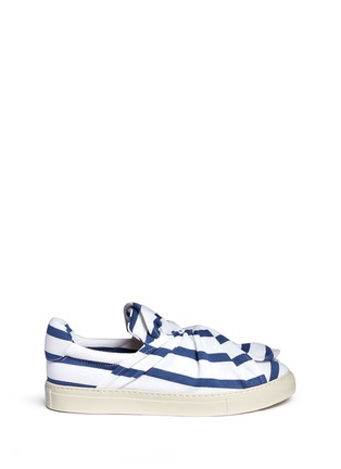 Main View - Click To Enlarge - PORTS 1961 - Twist bow stripe slip-ons