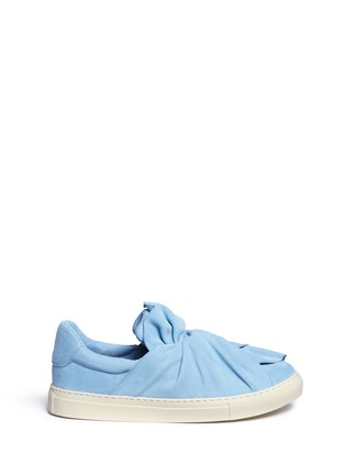 Main View - Click To Enlarge - PORTS 1961 - Twist bow suede slip-ons