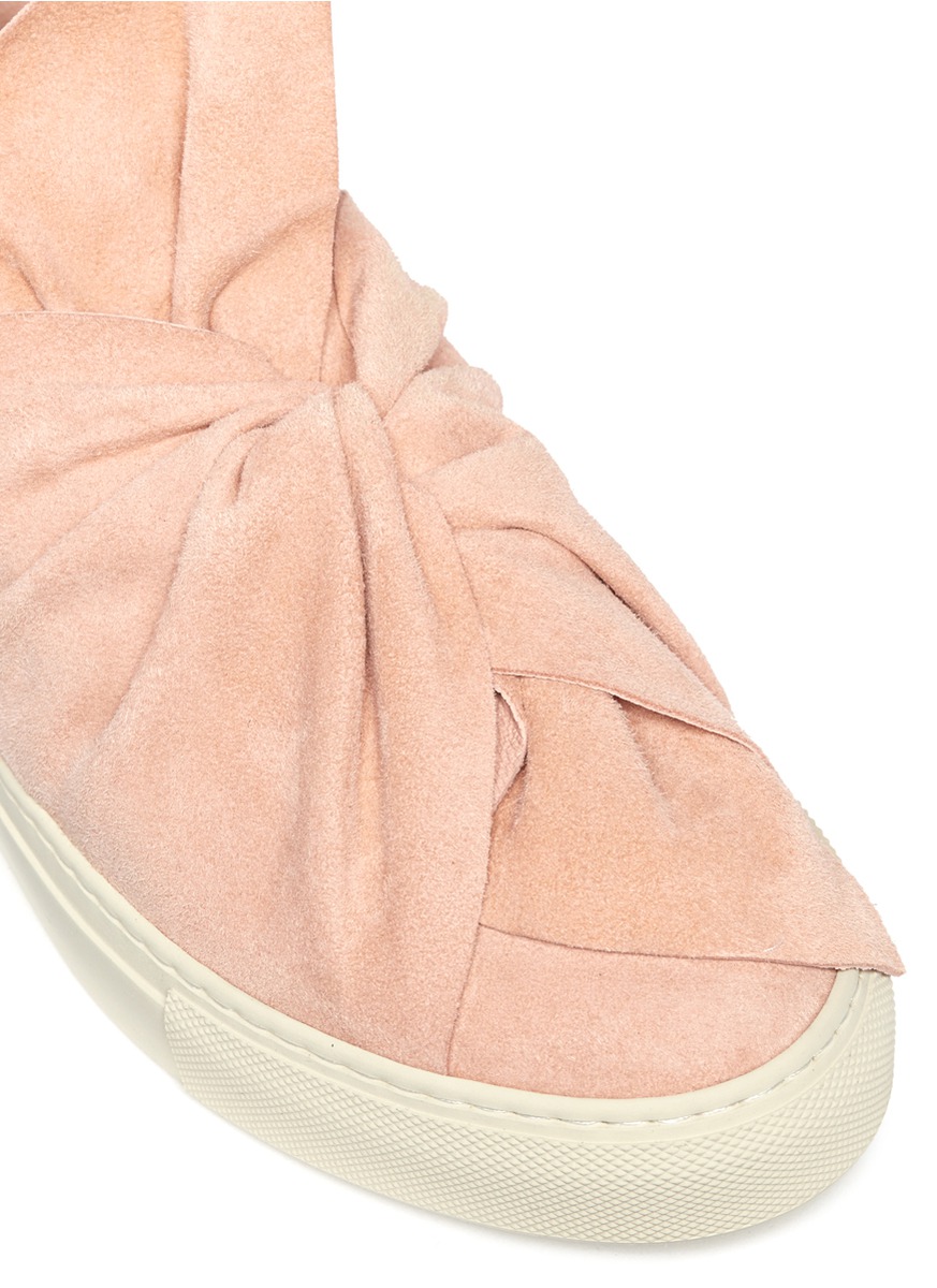 PORTS 1961 Twist bow suede slip-on sneakers
