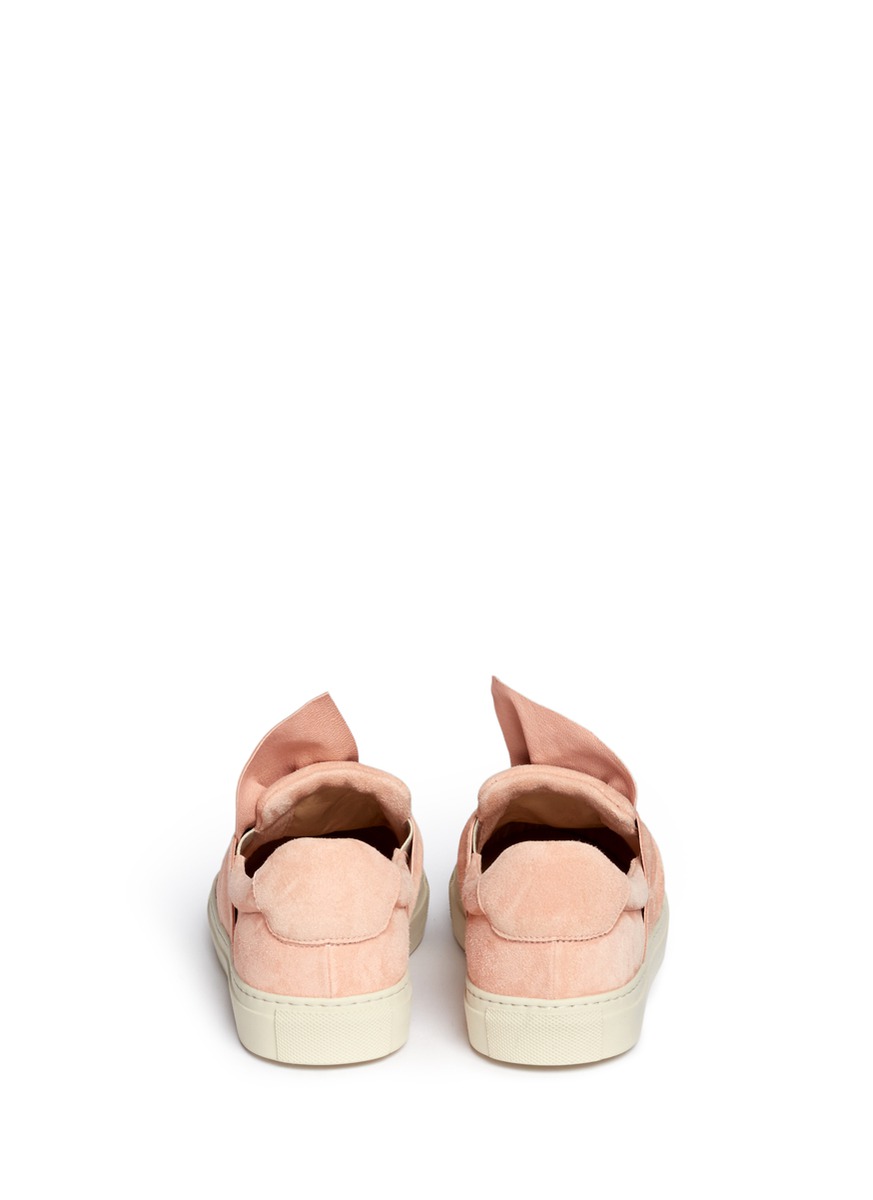 PORTS 1961 Twist bow suede slip-on sneakers