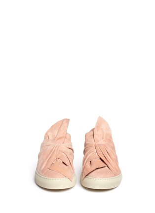 Front View - Click To Enlarge - PORTS 1961 - Twist bow suede slip-on sneakers