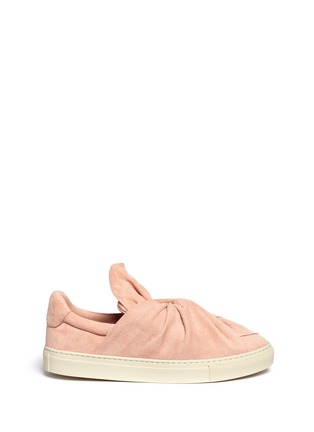 Main View - Click To Enlarge - PORTS 1961 - Twist bow suede slip-on sneakers