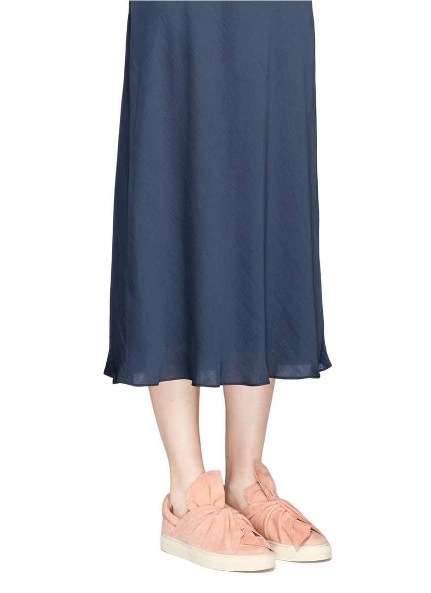 PORTS 1961 Twist bow suede slip-on sneakers