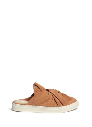 Main View - Click To Enlarge - PORTS 1961 - Twist bow suede sneaker slides