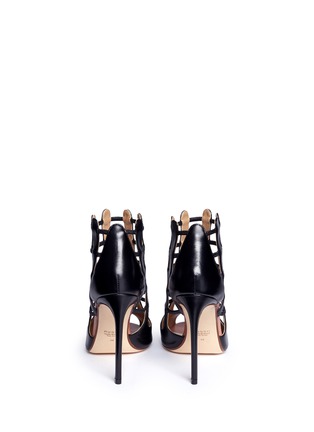 Back View - Click To Enlarge - FRANCESCO RUSSO - 'Nadia' cutout heel leather sandal booties