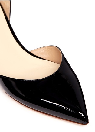 Detail View - Click To Enlarge - FRANCESCO RUSSO - Peaked suede counter patent leather d'Orsay pumps