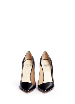 Front View - Click To Enlarge - FRANCESCO RUSSO - 'Mirabelle' slanted vamp kid leather pumps