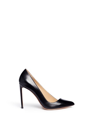Main View - Click To Enlarge - FRANCESCO RUSSO - 'Mirabelle' slanted vamp kid leather pumps