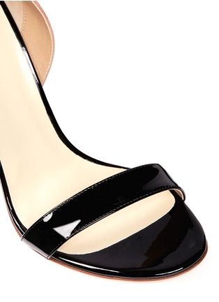 Detail View - Click To Enlarge - FRANCESCO RUSSO - Suede panel patent leather sandals