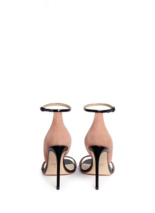 Back View - Click To Enlarge - FRANCESCO RUSSO - Suede panel patent leather sandals