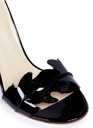 Detail View - Click To Enlarge - FRANCESCO RUSSO - Leaf cutout patent leather sandals
