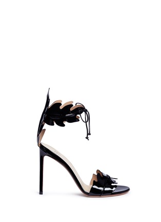 Main View - Click To Enlarge - FRANCESCO RUSSO - Leaf cutout patent leather sandals