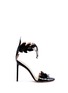 Main View - Click To Enlarge - FRANCESCO RUSSO - Leaf cutout patent leather sandals