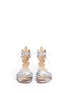 Front View - Click To Enlarge - FRANCESCO RUSSO - Leaf cutout mirror leather sandals