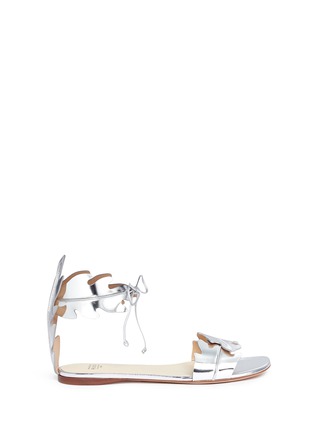 Main View - Click To Enlarge - FRANCESCO RUSSO - Leaf cutout mirror leather sandals