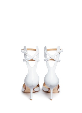 Back View - Click To Enlarge - FRANCESCO RUSSO - Double ankle strap kid leather pumps
