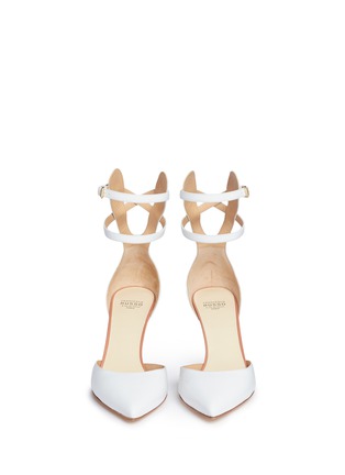 Front View - Click To Enlarge - FRANCESCO RUSSO - Double ankle strap kid leather pumps