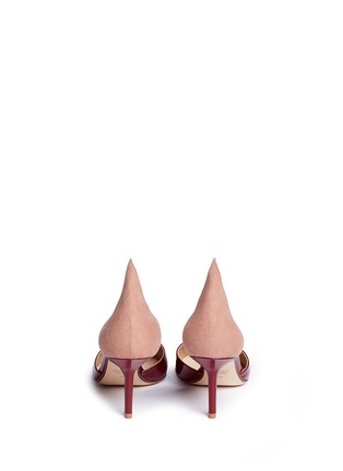 Back View - Click To Enlarge - FRANCESCO RUSSO - Suede and patent leather d'Orsay pumps